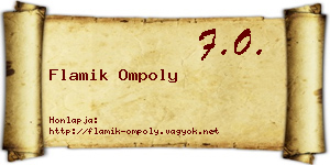 Flamik Ompoly névjegykártya